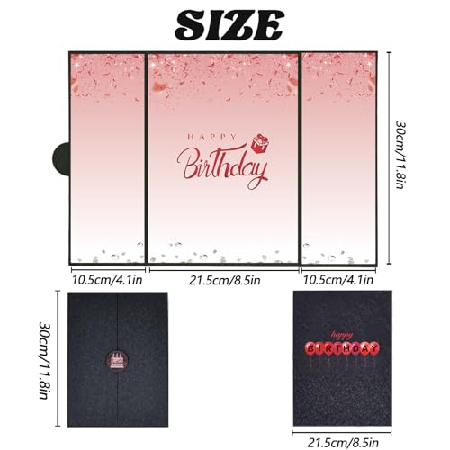Crenics Red and Black Birthday Guest Sign in Book Alternative 18" x 12" - color: Black and Red