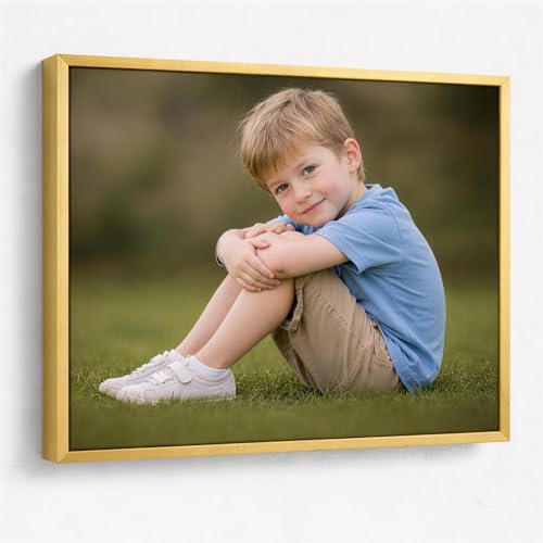 Personalized Custom Canvas Prints: Photo On Canvas (Gold, 8x10) Transform Your Photos into Stunning Framed Wall Art Digitally Printed Photo To Canvas Ideal for Home Decor, Gifts Keepsakes.Made in Texas, USA - color: Floating Framed Canvas - Champagne Gold