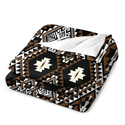Rustic Western Throw Blanket, Southwestern Bohemian Ethnic Style Native Aztec Pattern Flannel Blanket for Sofa Bed, All Seasons 30"x40" - color: Aztec-4, size: 30"x40"