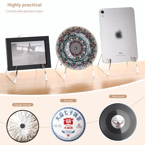 YUXUN 2 Pack Plate Stand for Display Acrylic Display Stand with Ledge - size: 5.9 Inch