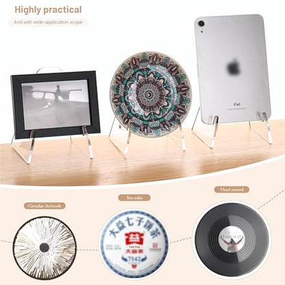 YUXUN 2 Pack Plate Stand for Display Acrylic Display Stand with Ledge - size: 5.9 Inch