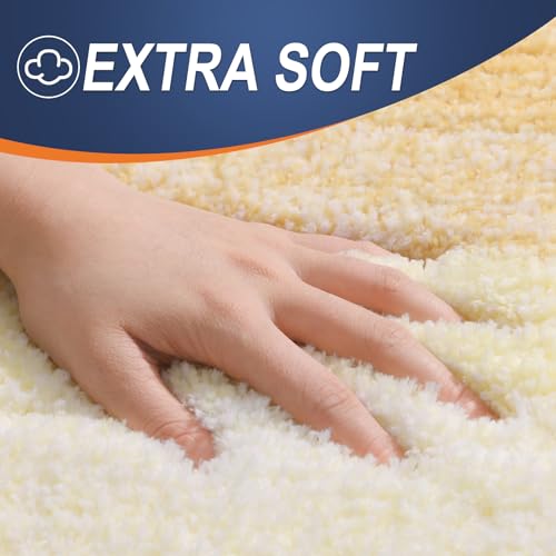 OLANLY Small Bathroom Rugs 24x16, Extra Soft Absorbent Microfiber Bath Rugs - color: Light Yellow, size: 24" X 16"