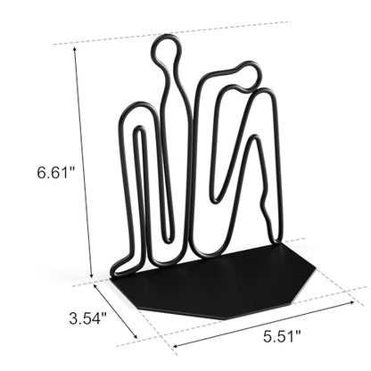 Alsonerbay Thinker Heavy Duty Metal Bookends, Matte Black, 1 Pair
