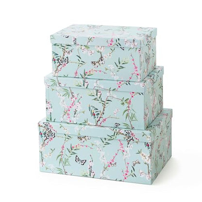 Soul & Lane - Butterfly Photo Storage Boxes with Lids, Set of 3 - color: Butterflies in Flight