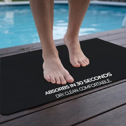 Homergy Bath Mat for Bathroom Non Slip, Quick Dry, 20x32 in, Black - color: Black, size: 20" x 32"