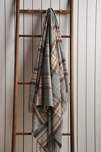 EP Mode 100% Pure Cashmere Throw Blanket for Sofa, Grey Tartan - color: Grey Tartan