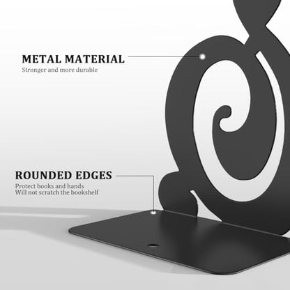 Book Ends, Black 2 Pair Metal BookEnds Heavy Duty bookend (Black 2 Pair) - size: Black 2 Pair