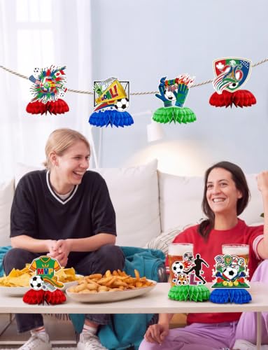 Soccer Table Decorations, 9PCS Soccer Centerpieces for Table - style: Soccer