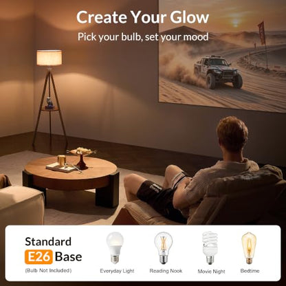 LEPOWER Shelf Floor Lamp Tripod Mid Century Modern Lamps for Living Room - color: Brown Holder
