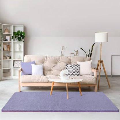 Amearea Modern Soft Hallway Runner Rug, 2x6 Feet Purple Washable Runner Rug - color: Purple, size: 2' x 6' (Runner)