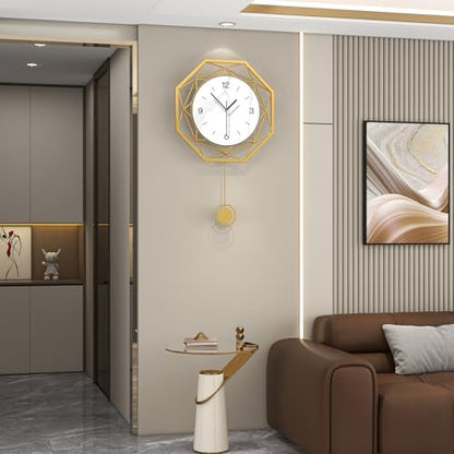 Large Wall Clocks for Living Room Decor Modern Decorative Clock | Analog Battery Operated Silent Non Ticking for Bedroom Kitchen Office Home Farmhouse Geometric Gold Clock Wall Art 16x26i nch - size: 16x26 in