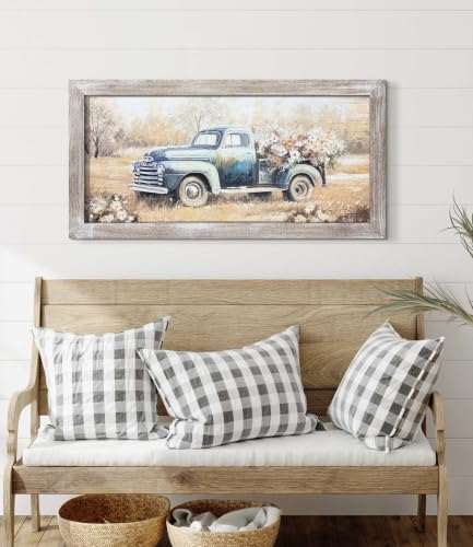 Farm Truck Wooden Framed Prints Prints Wall Art, 40" x 20" - color: Barn 03, size: 40"L x 20"W