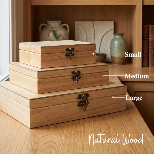 WE Games Old World Wooden Keepsake Box - color: Natural, size: Small