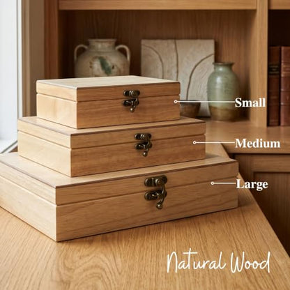 Old World Wooden Keepsake Box - color: Natural, size: Large