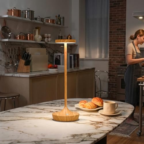 2 Pack Cordless Table Lamps, Rechargeable 6000mAh, 72H Runtime, Waterproof - color: Bamboo Pattern
