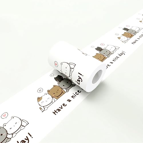 Kawaii Cat Wallpaper Border Peel and Stick Kids Room Decorative Trim - color: White/Brown/Grey, size: 3.9" x 196.8"