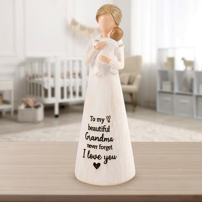 Grandma Gift from Grandson, Grandma Birthday Gifts, Grandma Figurines - color: White-grandma