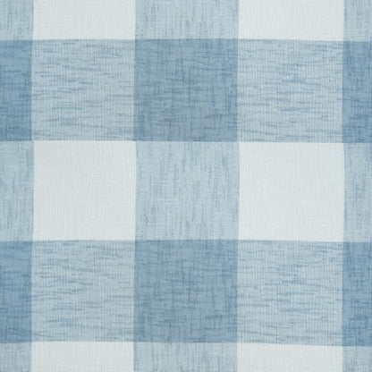 DriftAway Buffalo Plaid Blackout Curtains 2 Panels W52 x L96, Dusty Blue - color: Woven-dusty Blue, size: 52"W x 96"L (Pack of 2)