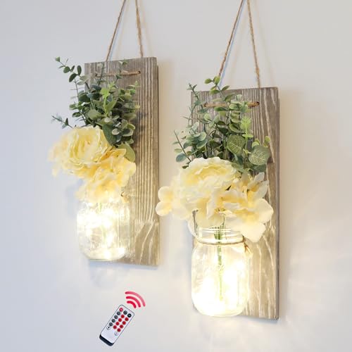 Modern Farmhouse Wall Decor Set of 2, Rustic Grey - color: 13.4"H Grey + Rose