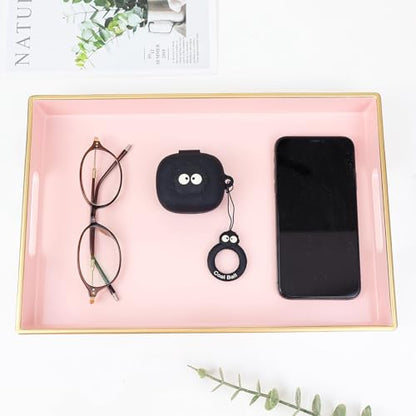 Spsyrine Pink Bathroom Vanity Tray with Handles for Dresser Tops - color: Pink