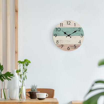 KECYET 8 Inch Wall Clock, Silent Battery Operated Analog Clock, Green - color: G_green