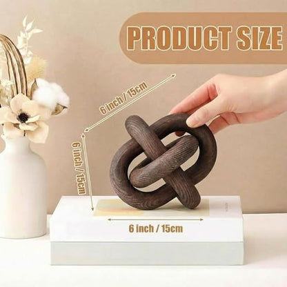 Yalikop 3 Link Wood Knot Decor Rustic Table Shelf Accents, Black Walnut - color: Black Walnut