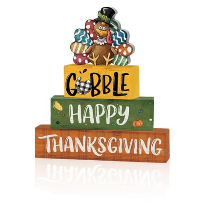 Smile Thanksgiving Wooden Block Decor - style: Thanksgiving Gobble