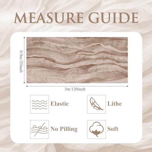 Cheesecloth Table Runner 10FT Nude Pink Boho Gauze Sheer Table Runners - color: Nude Pink, size: 1 Pack