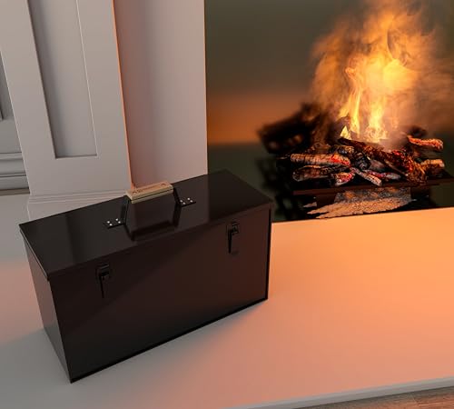 Fire Beauty Galvanized Steel Fire Starter Fireplace Storage Box(Large) - size: Large
