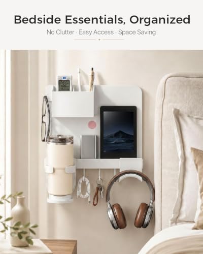 Floating Shelves for Bedside Shelf, No Drill Stick On Bedside Wall Shelf