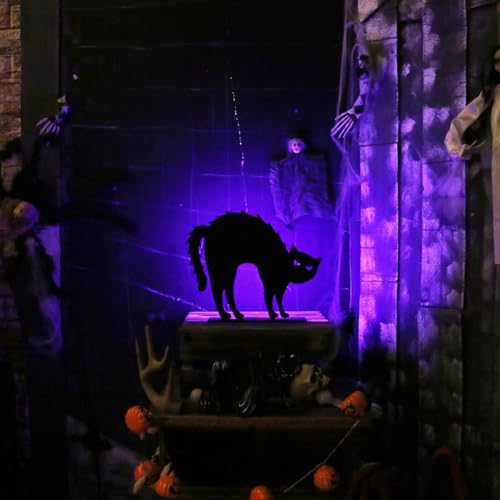 2PCS Halloween Black Cat Decoration for Indoor Outdoor Home Table Decor