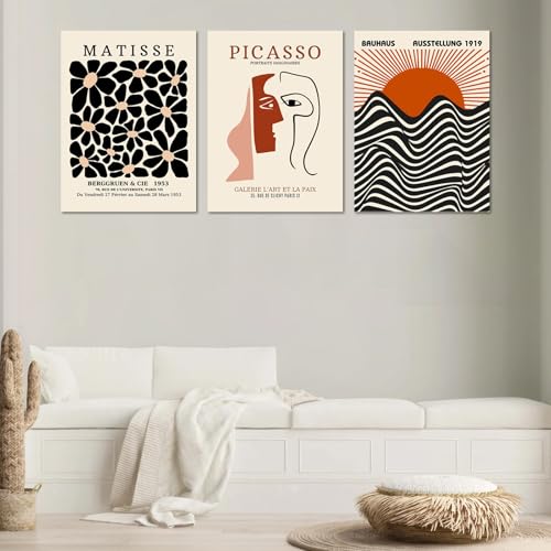 FAEKSUR Framed Matisse Wall Art Set of 3, Abstract Wall Decor, 12x16 In - color: Matisse Wall Art, size: 16x24Inchx3pcs-Framed