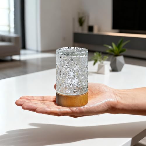 Battery Operated Light with Timer,Adult Night Lights for Bedroom,Mini Lamp for Lndoor Use in Bathroom, Hallway,Glass Decorative Warm Light Lamp (Warm Light)