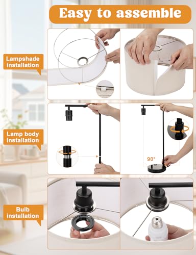 20.7" Gold Table Lamp with USB & Outlet, Fully Dimmable Nightstand Lamp - color: I-Weaving Shade & Gold Base