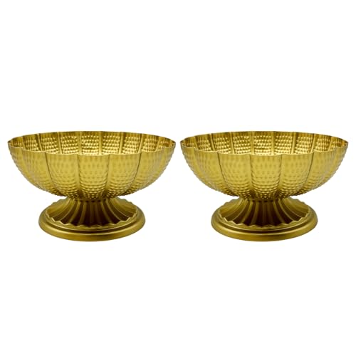 2 Pcs Gold Vases for Centerpieces, Compote Bowl Vases for Wedding