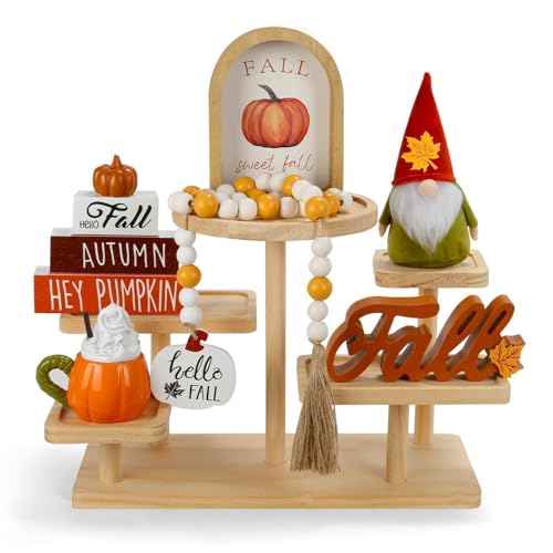 Fall Decorations for Home, 6Pcs Thanksgiving Fall Tiered Tray Decor Set - color: Fall