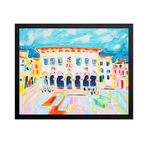 Monem Art Koper Loggia Print - Colorful Venetian Architecture Poster - Wall Decor for Living Room, Bedroom or Office - 12x16 Unframed Wall Art by Tamara Jare - color: Style-01, size: 12"L x 16"W