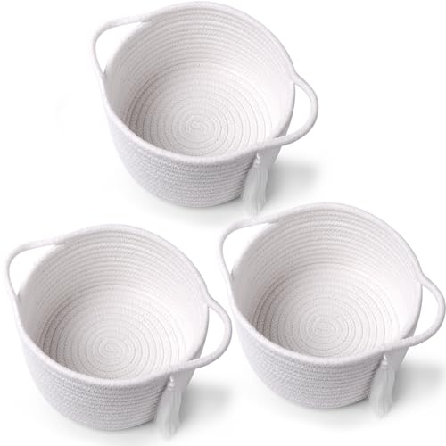 3-Pack Small Gift Basket Empty to Fill with Gifts Bag & Ribbon, White - color: White, size: 3 Pack