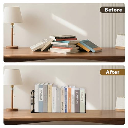 2pcs Balance Scale Book Ends Fair Black Metal Non-Slip Bookends Reading Decorative Large Book End Stoppers for Shelves Birthday Housewarming - style: Balance Scale