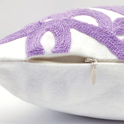 Alysheer Boho Embroidered Lumbar Throw Pillow Cover 12"x 20", 1pc Lilac - color: Lilac Lavender, size: 20" x 12" (Pack of 1)