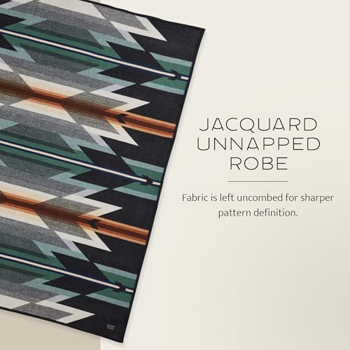 Pendleton Jacquard Unnapped Twin Blanket, 64 x 80 in, Heirloom Virgin Wool - color: Multicolor, size: Twin (64" x 80")