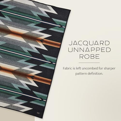 Pendleton Jacquard Unnapped Twin Blanket, 64 x 80 in, Heirloom Virgin Wool - color: Multicolor, size: Twin (64" x 80")