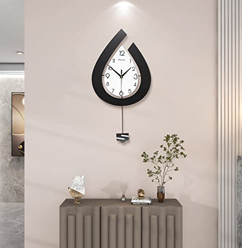 Large Decorative Wall Clock for Living Room Decor Big Pendulum Modern Wall Clock for Kitchen Bedroom Bathroom Non Ticking Silent Clock Wall Decor Battery Operated for Home 31.5 Inch - size: 31.5 INCH