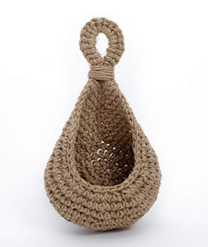 Small Jute Hanging Wall Basket, Handmade Planter for 3- Inch Plant Pots