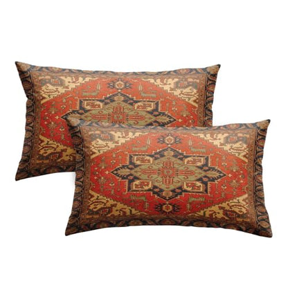 Britimes Throw Pillow Covers Set of 2, 12 x 20 Inch, Aztec Orange Tribal - color: Ethnic Tribal 3, size: 20" x 12" (Pack of 2)