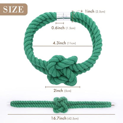 NICEEC Natural Cotton Rope Magnetic Curtain Tiebacks, 4 Pack, Green - color: Green, size: 4 Pack