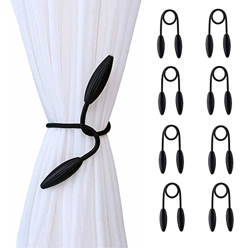Black Curtain Holdbacks Decorative Curtain Tiebacks, Set of 8 - color: Black, size: 8PCS