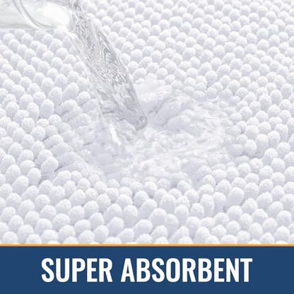 Arotive Bathroom Rugs 30x20, Soft Absorbent Shaggy Chenille Bath Rugs - color: White, size: 30" X 20"
