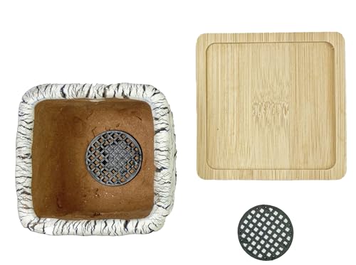 Ceramic Planter Pots w/Drainage, 3 Inch Set of 2, Indoor Outdoor Home Patio Garden Plants Flower Succulent, Crackle-Texture Square - style: Crackle-Texture Square-3" (2 pack)