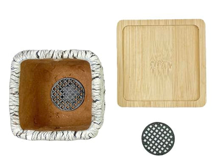 Ceramic Planter Pots w/Drainage, 3 Inch Set of 2, Indoor Outdoor Home Patio Garden Plants Flower Succulent, Crackle-Texture Square - style: Crackle-Texture Square-3" (2 pack)